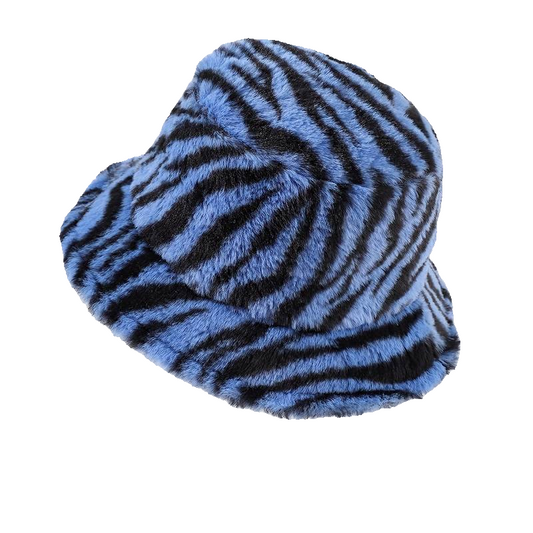Зимна шапка тип идиотка "Blue Tiger Faux"