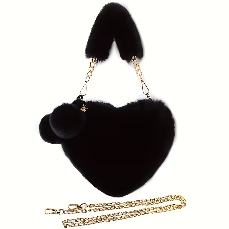 Дамска Чанта Сърце "Black Luxe Heart"