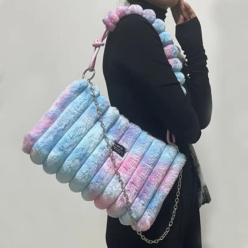 Пухкава дамска чанта "Luxury Frost Fur"
