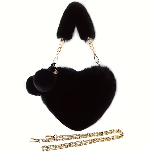 Дамска Чанта Сърце "Black Luxe Heart"