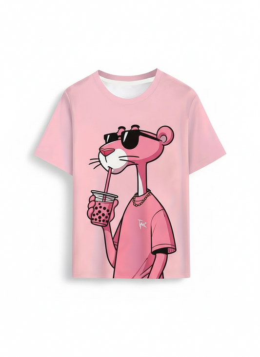 Тениска „Pink Panther Bubble Tea“