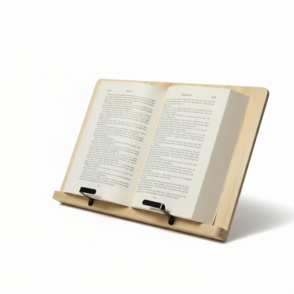 Дървена стойка за книги „Natural Wood“ – регулируема поставка за четене