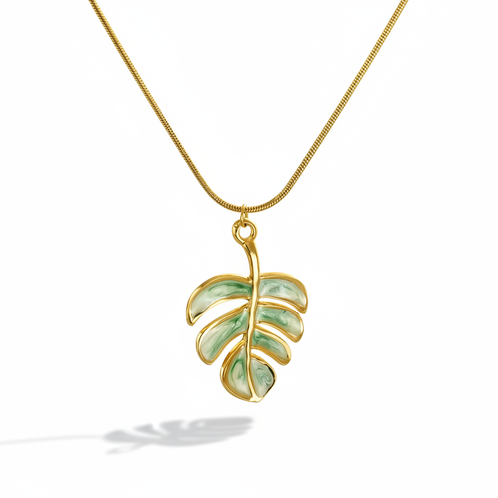 Колие „Golden Monstera Leaf“
