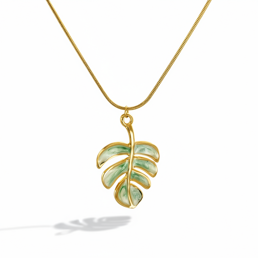 Колие „Golden Monstera Leaf“
