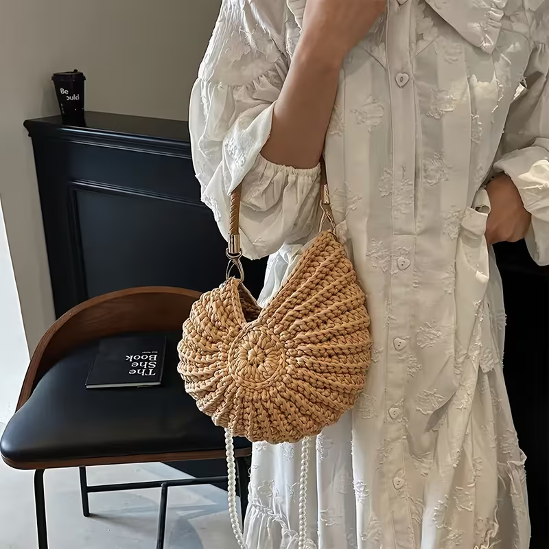 Плетена чанта Pearl Shell