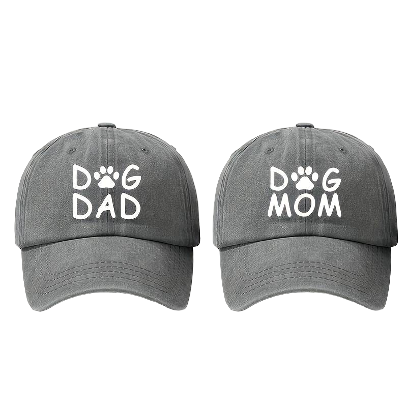 Комплект шапки с козирка Dog Mom & Dog Dad