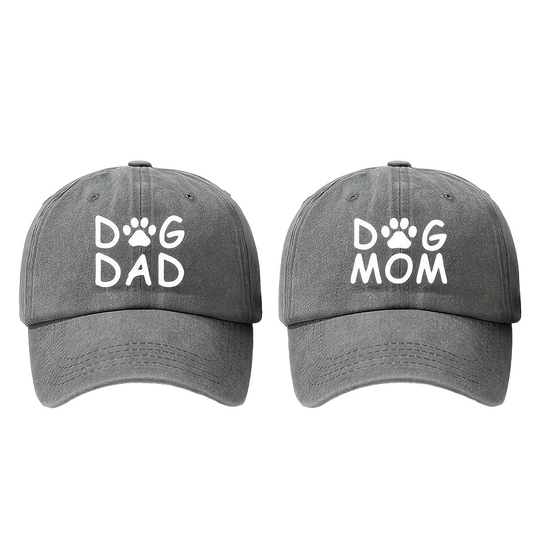 Комплект шапки с козирка Dog Mom & Dog Dad