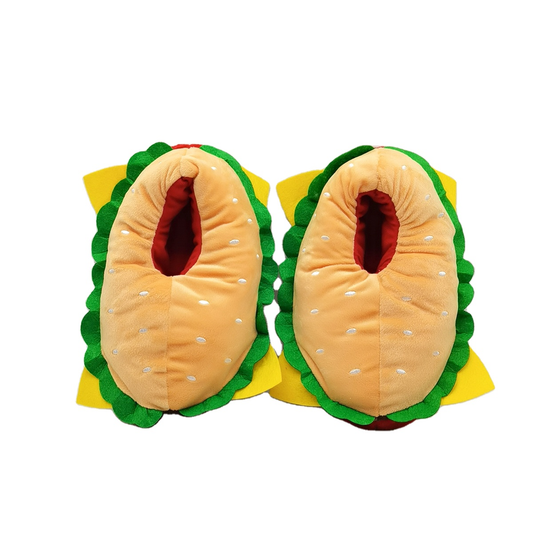 Забавни плюшени пантофи с дизайн на бургер "Burger Cozy"